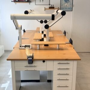 5er Insel, Arbeitsplatz, Labortisch mit Freuding F1 Leuchten -Möbel - Neuware
